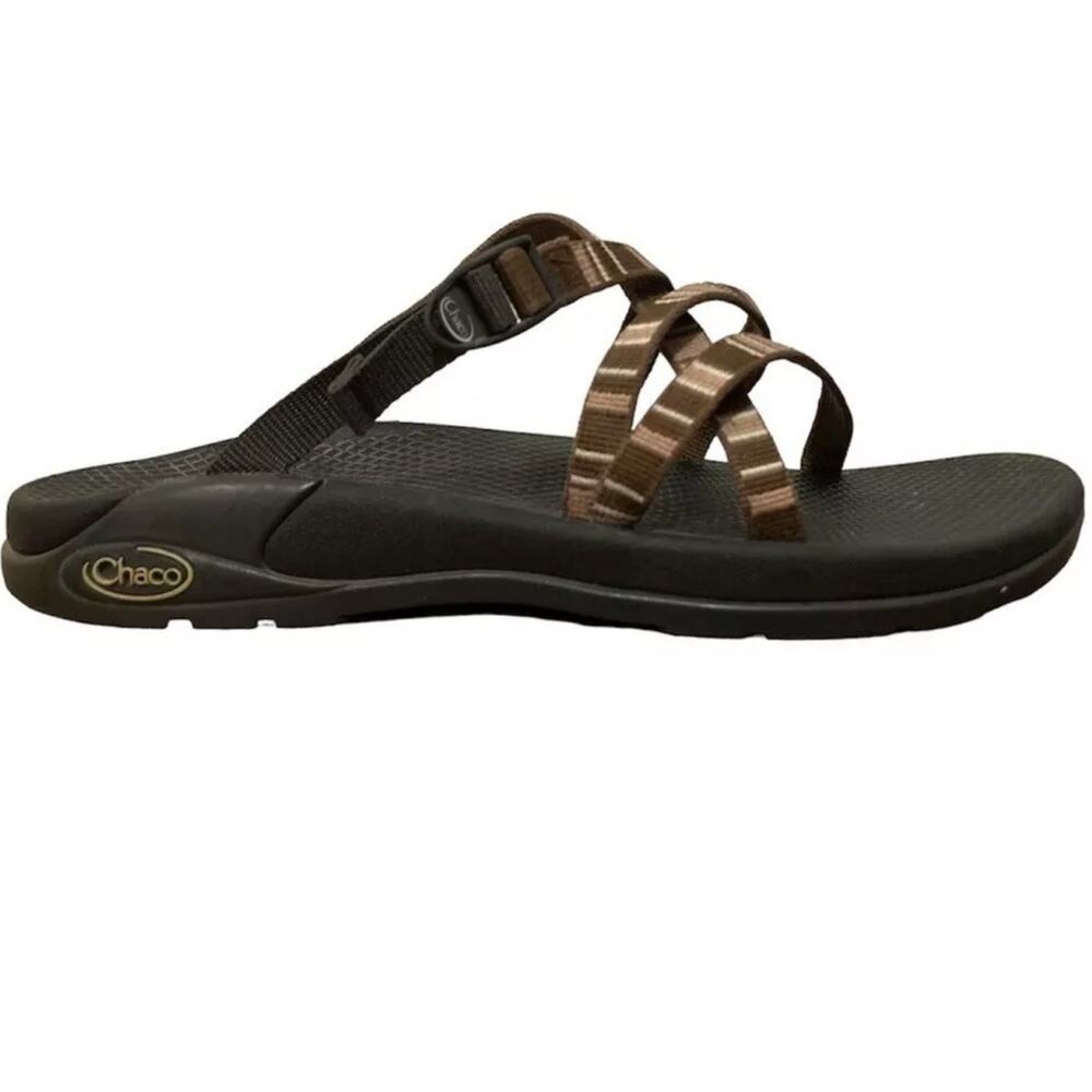 Chaco Zong Z2 Strappy Sport Sandals Striped Slip On Outdoor Brown Black 10